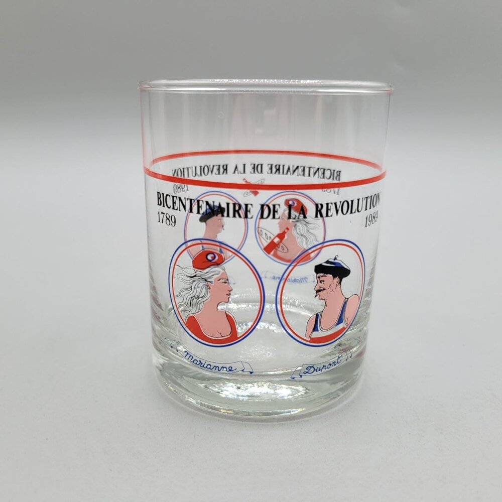 Cerve Bicentenaire De La Revolution 1789-1989 Blown Glasses Marianne Dumont - Picture 3 of 12